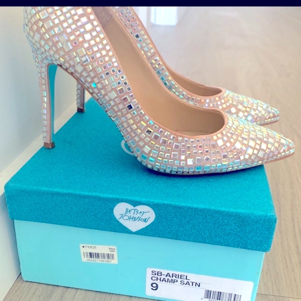 Betsey Johnson Ariel Mirrored Rhinestone Heels